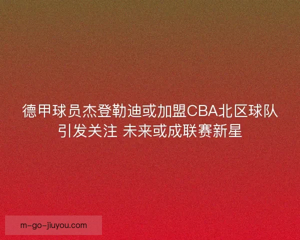 德甲球员杰登勒迪或加盟CBA北区球队引发关注 未来或成联赛新星 德甲球员杰登勒迪或加盟CBA北区球队引发关注 未来或成联赛新星