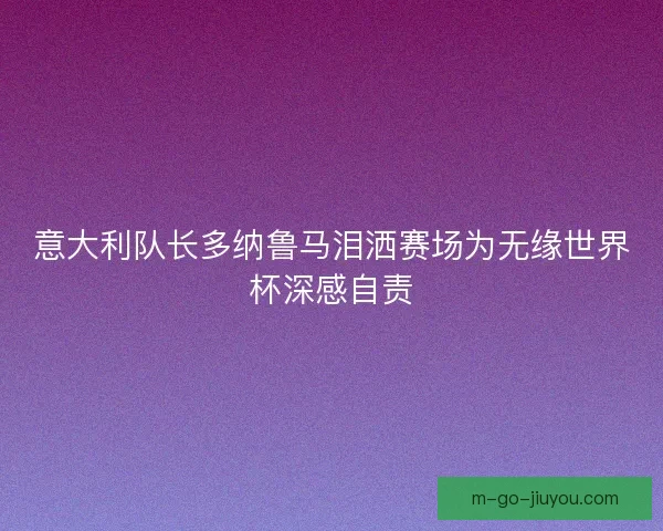 意大利队长多纳鲁马泪洒赛场为无缘世界杯深感自责 意大利队长多纳鲁马泪洒赛场为无缘世界杯深感自责