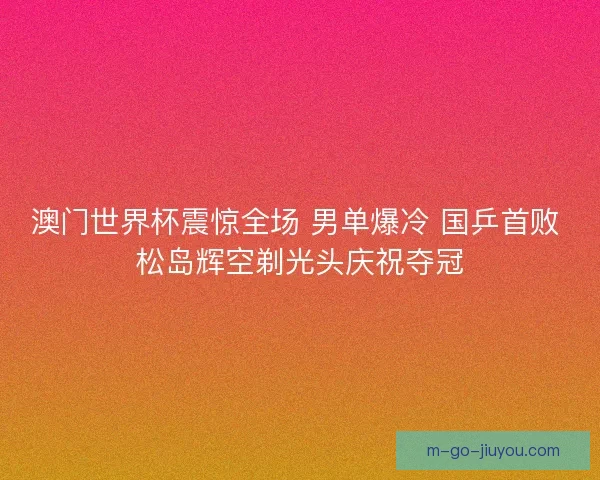 澳门世界杯震惊全场 男单爆冷 国乒首败 松岛辉空剃光头庆祝夺冠 澳门世界杯震惊全场 男单爆冷 国乒首败 松岛辉空剃光头庆祝夺冠